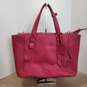 TUMI Varek Park Tote – Raspberry - Full Leather Laptop/Work Bag Style 734421RASP